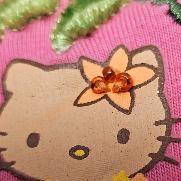 Hello Kitty Build A Bear Hawaii Ornage Pink Palm Tree 3D Tee Shirt Rare Top - Picture 3 of 7